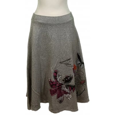 Desigual Damen Midirock grau gemustert Gr. S