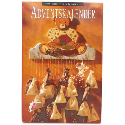 Adventskalender handgeschnitzt und handbemalt mit 24 Säckchen zum Befüllen