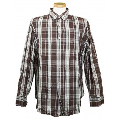 Marc O'Polo Herren Hemd braun/weiß kariert Gr. XL