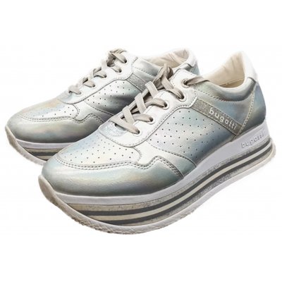 Bugatti Damen Sneaker silber mit Hologramm-Effekt Gr. 40