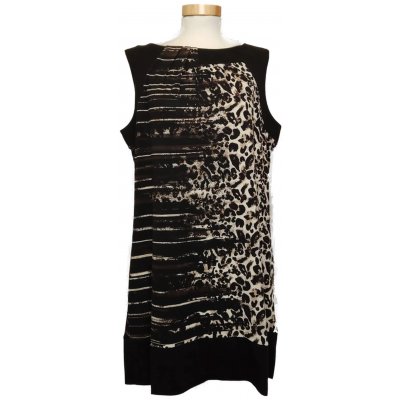 Comma Damen Leo Kleid schwarz/braun Gr. 42