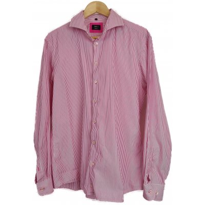 Jake´s Herren Hemd pink/weiß gestreift Gr. 43/44