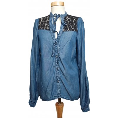 Guess Damen Jeans Bluse blau/schwarz Gr. 36