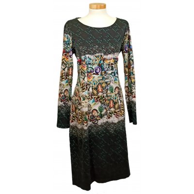 Aventures des Toiles Damen Midikleid gemustert Gr. 40