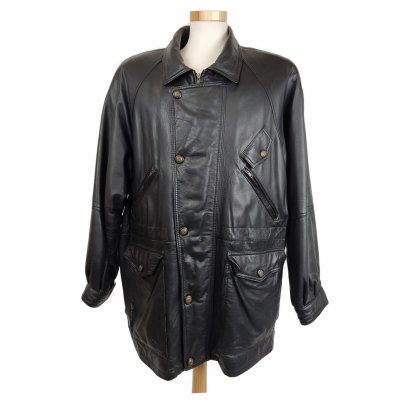 Paco Calvari Herren Lammnappa Lederjacke schwarz Gr. 50/52