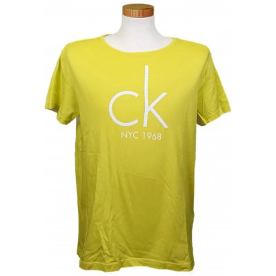 Calvin Klein Herren T-Shirt neongelb mit Logo Gr. L