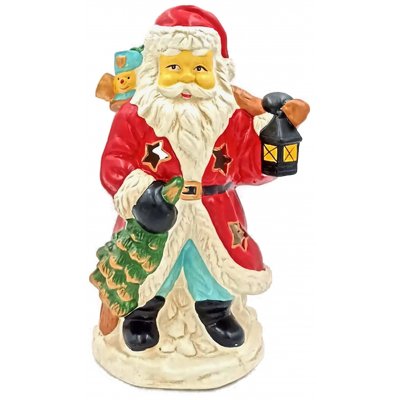 Keramik Weihnachtsmann mit Teelichthalter/Kerzenhalter