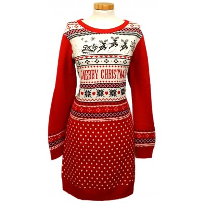 Esmara Damen Weihnachts-Midikleid rot gemustert Gr. M (40/42)