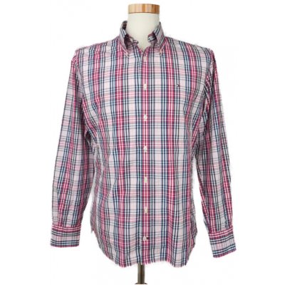 Tommy Hilfiger Herren Hemd, blau/rot - Gr. M