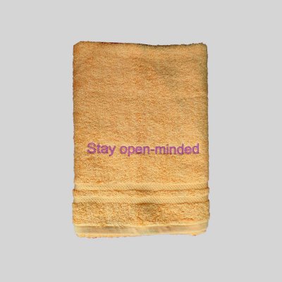 Handtücher mit Statement 1+1-Stay open-minded