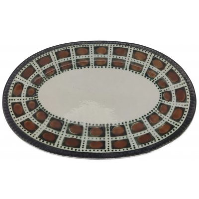 Boch Belgium Servierplatte oval grün/ocker