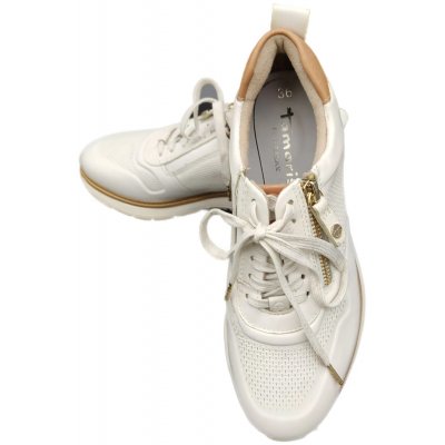 Tamaris Damen Sneakers weiß/braun Gr.36