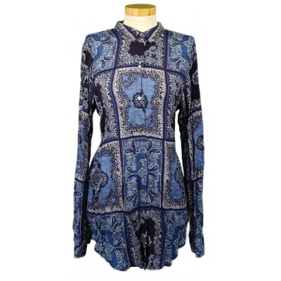 Esprit Damenbluse gemustert blau Gr. S