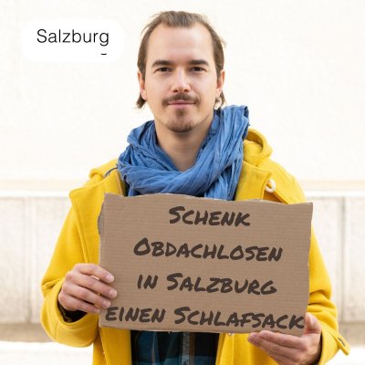 Schenk obdachlosen Menschen in Salzburg Schlafsäcke