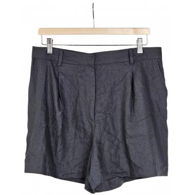 ZARA Damen Leinen-Shorts, grün - Gr. XL