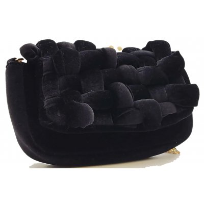 ONLY Samthandtasche schwarz mit geflochtenem Muster