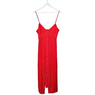 ZARA Damen Leinenkleid, rot - Gr. L
