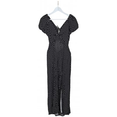 ZARA Damen Maxikleid mit Polka Dots, schwarz/weiß - Gr. S