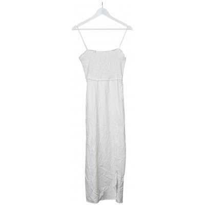 ZARA Damen Leinenkleid, weiß - Gr. L