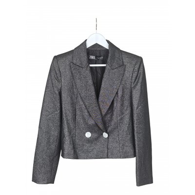 ZARA Damen Blazer, silber - Gr. S