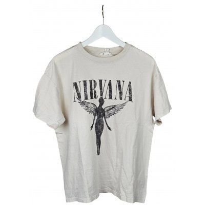 Nirvana H&M Herren Band T-Shirt, beige - Gr. S