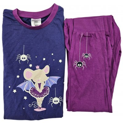 L&D Kinder-Halloween-Pyjama Glow in the Dark #1, lila - Gr- 134/140