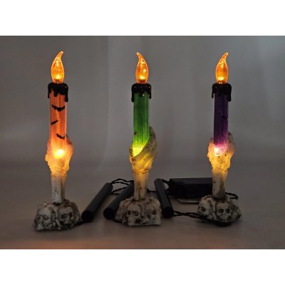 LED-Kerzen für Halloween mit Totenköpfen