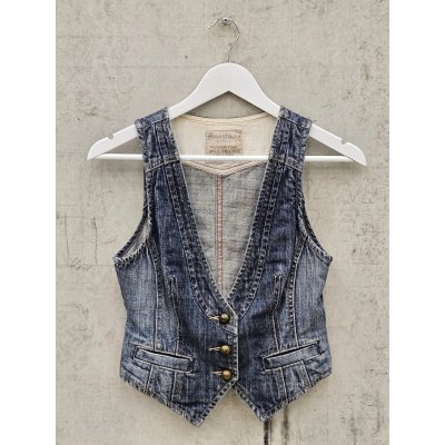 ANASTACIA by S.OLIVER Damen Vintage Jeansweste, blau - Gr. XS