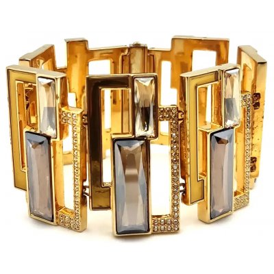 Swarovski-Statement-Gliederarmband - geometrischer Art-Déco-Stil