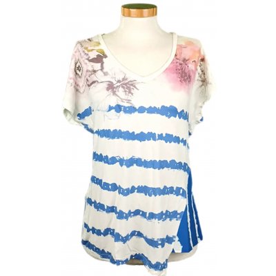 Desigual Damenshirt gemustert blau/weiß Gr. L