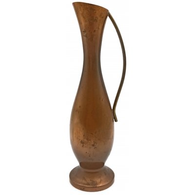 Vintage Kupfervase mit Messinghenkel – Schlanke Krugvase