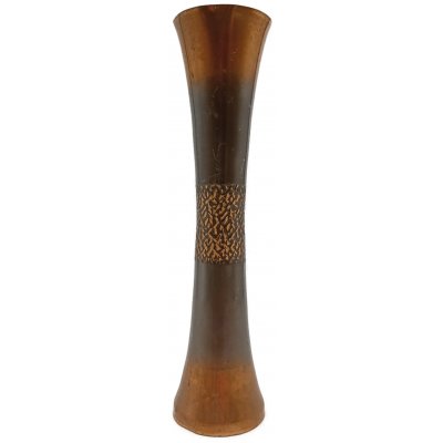 Dekovase in Bronze-Optik mit Relief-Band