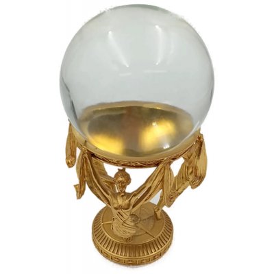 Franklin Mint Crystal Visions Kristallkugel 1989 – 24K Vergoldet mit Original-Bodenlabel