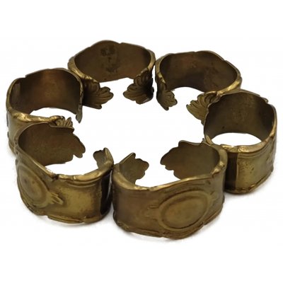 Vintage Serviettenringe aus Messing 6er-Set 