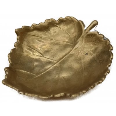 Vintage Messing-Dekoschale in Blattform