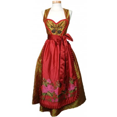 Damendirndl grün/rot Gr. XXS