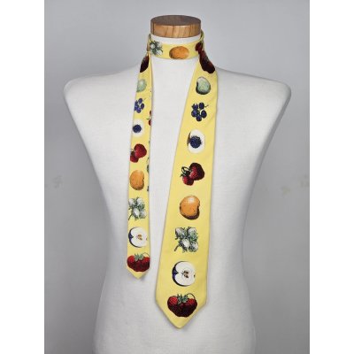 Luxus Vintage Fornasetti Milano Seidenkrawatte "Frutta", Made in Italy