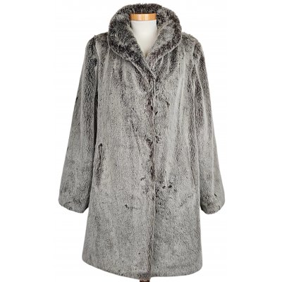 Brigitta Webpelzmode Vintage Damenmantel, grau - Gr. XS