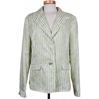 Delmod Vintage Damen Blazer, weiß/grün - Gr. XL 