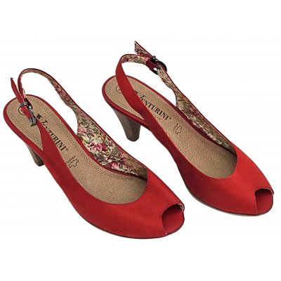 VENTURINI eleganza Damen Leder Pumps, rot - Gr. 37
