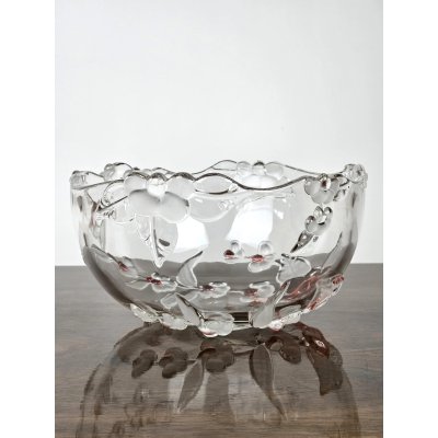 Glasschüssel mit floralen Akzenten - Durchmesser ca. 19 cm 