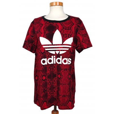Adidas Damen T-Shirt, rot/schwarz - Gr. S