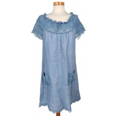 collette Damen Leinenkleid, blau - Gr. S 
