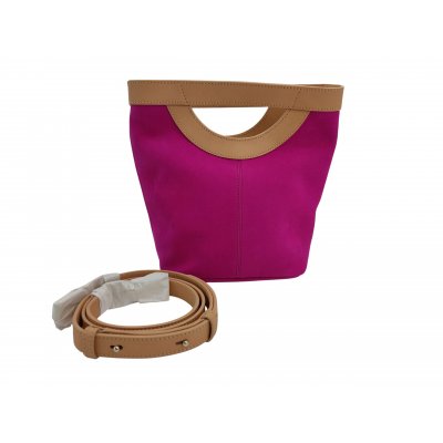 Max V. Koenig Damen Lederhandtasche, pink/creme - Höhe ca. 22 cm