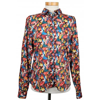 Dantendorfer Damen Leinen Bluse, multicolor - Gr. XS
