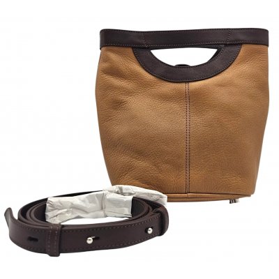 Max V. Koenig Damen Lederhandtasche, braun - Höhe ca. 22 cm