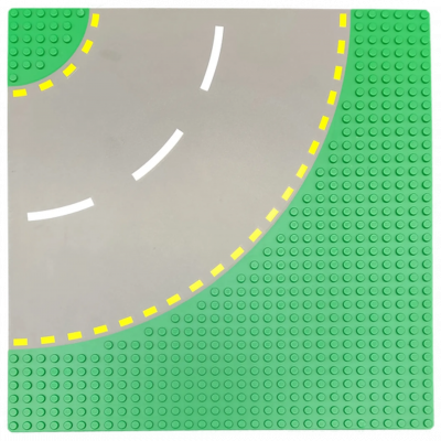 LEGO Grundplatte mit Straße 32 x 32 Noppen grün