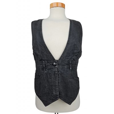 MOSCHINO Damen Jeans Weste, schwarz - Gr. M 