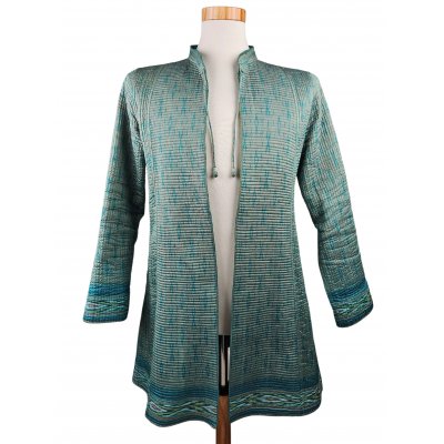 Dori - Vintage Herren Jacke (Seide), türkis - Gr. M