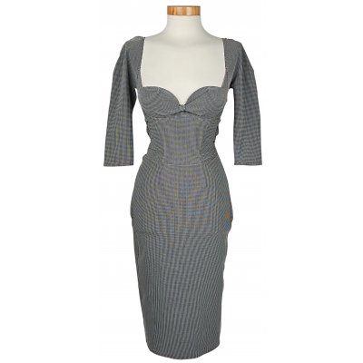 Agent Provocateur Damen Midikleid, grau/schwarz - Gr. S 